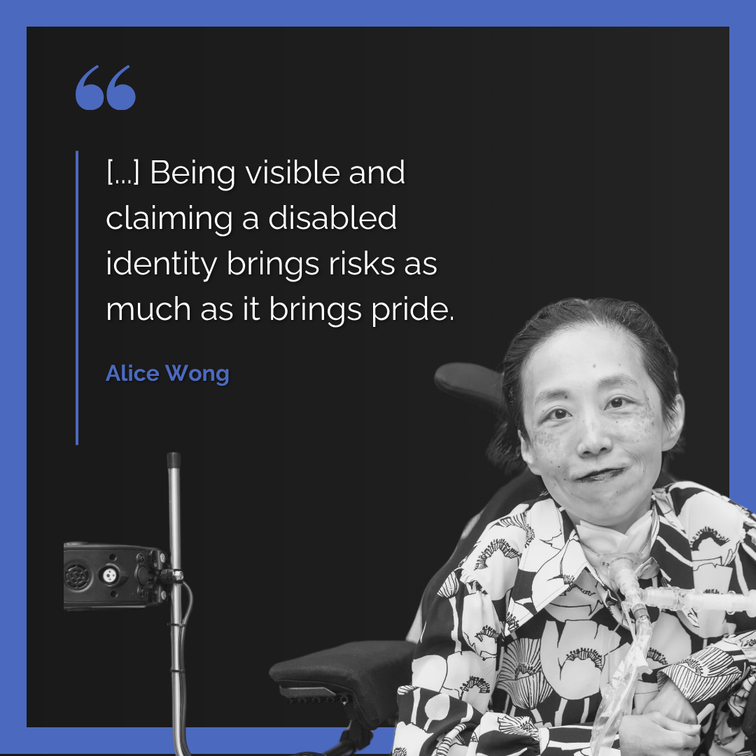 Headshot of Alice Wong with the above quote.